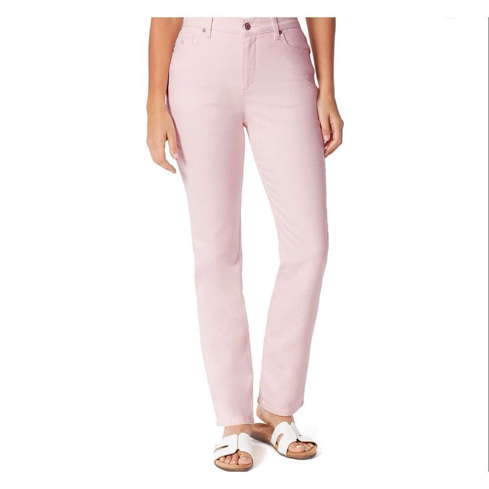 Gloria Vanderbilt Wispy Pink Amanda Tapered Leg High Rise Jeans 18 Short